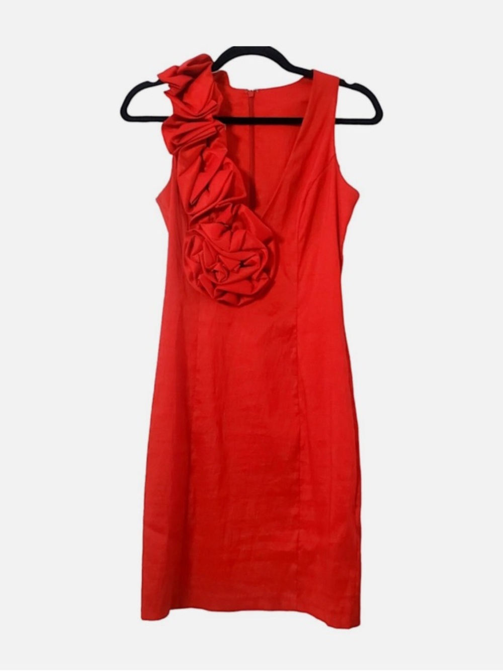 Rare Cache assymetrical Mini Dress with Rosette Detail